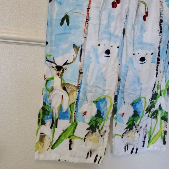 Anthropologie Pajama Voutsa Winter Wonderland Pants Size Small Cotton Sleepwear - Picture 4 of 16